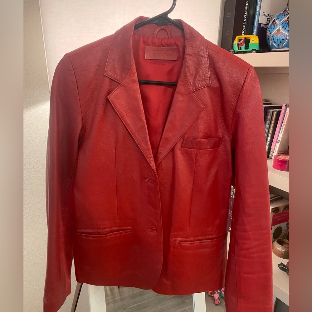 Vintage Red Leather Jacket